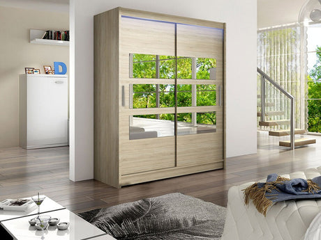 Gardróbszekrény Westa VII (Presto VII), Szín: Sonoma tölgy, Led világítás: Igen