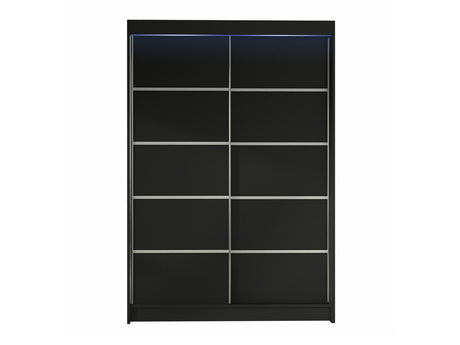 Gardróbszekrény Spint Linem IV (Parys IV), Szín: Fekete, Led világítás: Igen