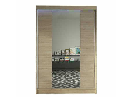 Gardróbszekrény Linem II (Parys II), Szín: Sonoma tölgy, Led világítás: Igen