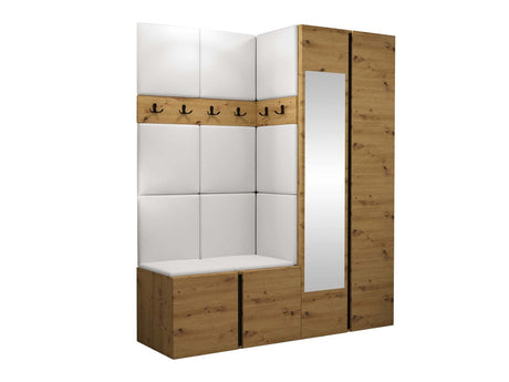 Előszoba garnitúra ORION XII (Tavasz XII), Keret színe: Artisan tölgy, Puha falpanel színe: Öko bőr Soft 017