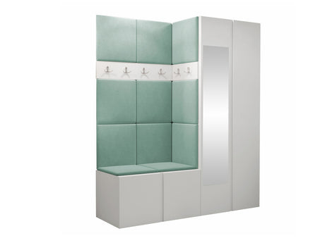 Előszoba garnitúra ORION XII (Tavasz XII), Keret színe: Fehér, Puha falpanel színe: Manila 11