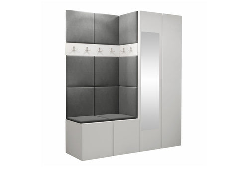 Előszoba garnitúra ORION XII (Tavasz XII), Keret színe: Fehér, Puha falpanel színe: Manila 16