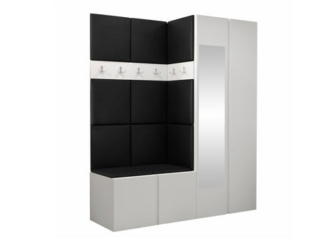 Előszoba garnitúra ORION XII (Tavasz XII), Keret színe: Fehér, Puha falpanel színe: Öko bőr Soft 011