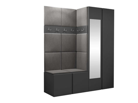 Előszoba garnitúra ORION XII (Tavasz XII), Keret színe: Grafit, Puha falpanel színe: Manila 16