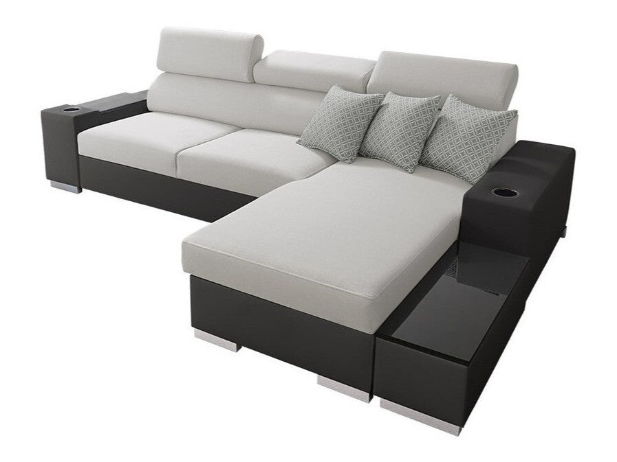 Sarokkanapé PERSEO I MINI, Szín: Öko bőr Soft 011 + Luxo 6601 + Evo 32, Változatok: Jobbos