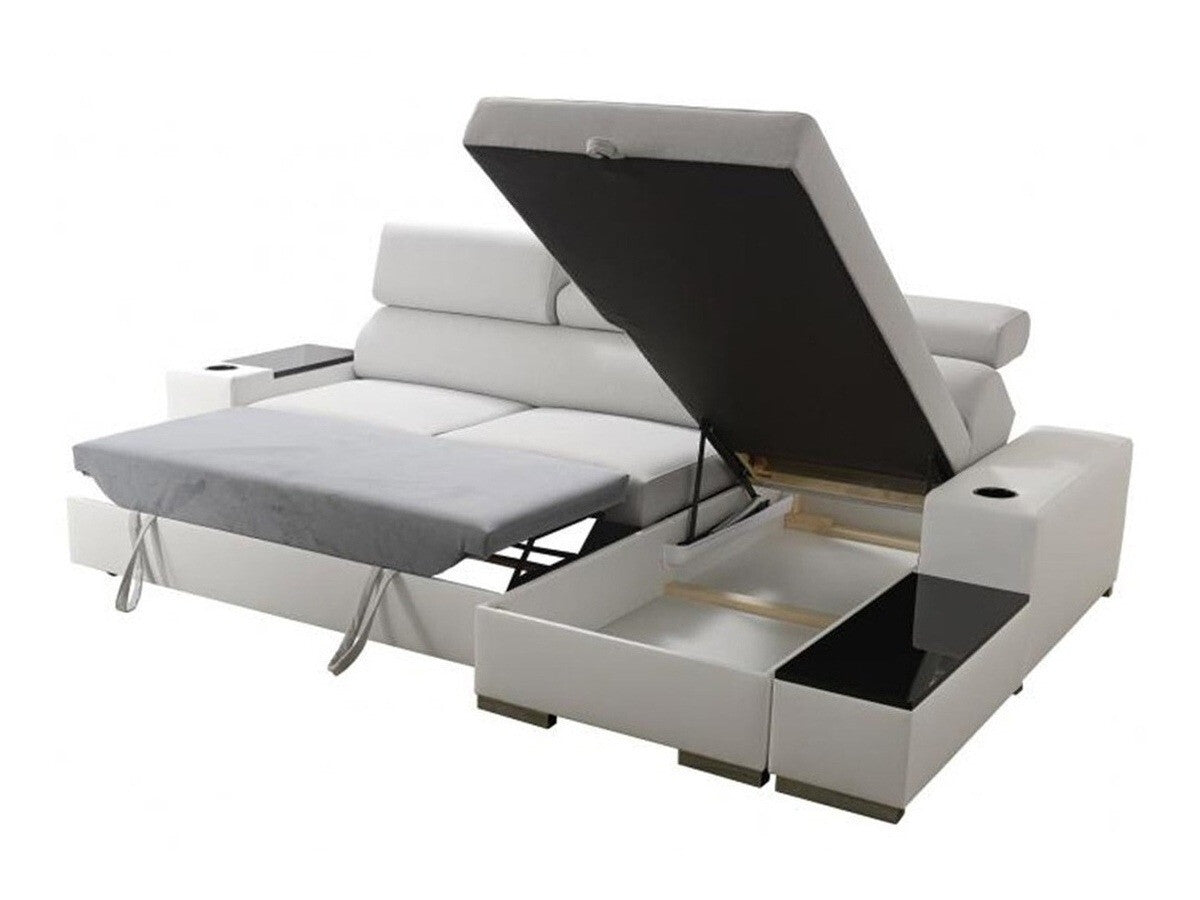 Sarokkanapé PERSEO I MINI, Szín: Öko bőr Soft 011 + Luxo 6601 + Evo 32, Változatok: Jobbos