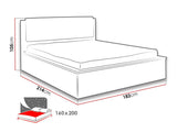 Ágy Denver (Verdek VD06), Led világítás: Nem, Szín: Monastery tölgy + Soft Pik 011