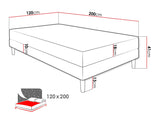 Ágy HOT 1 (Midder 1), Szín: Rico 01, Alvó felület mérete: 120 x 200 cm