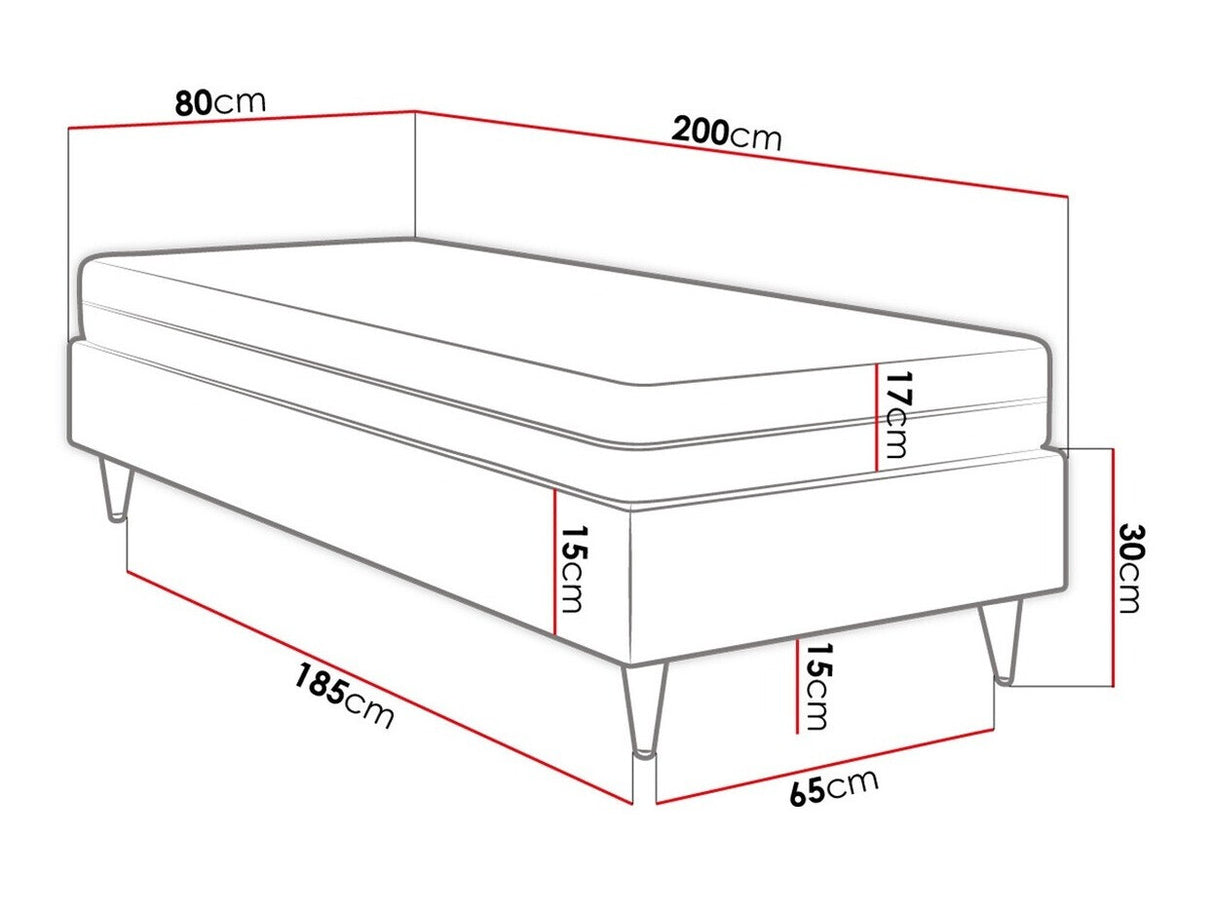 Kontinentális ágy LUX-BAZA ZŁOTA (Estelle-Baza Złota I), Szín: Manila 02, Alvó felület mérete: 80 x 200 cm