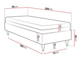 Kontinentális ágy LUX-BAZA ZŁOTA (Estelle-Baza Złota I), Szín: Manila 02, Alvó felület mérete: 90 x 200 cm