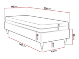 Kontinentális ágy LUX-BAZA ZŁOTA (Estelle-Baza Złota I), Szín: Manila 09, Alvó felület mérete: 80 x 200 cm