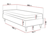 Kontinentális ágy LUX-BAZA ZŁOTA (Estelle-Baza Złota I), Szín: Manila 11, Alvó felület mérete: 90 x 200 cm