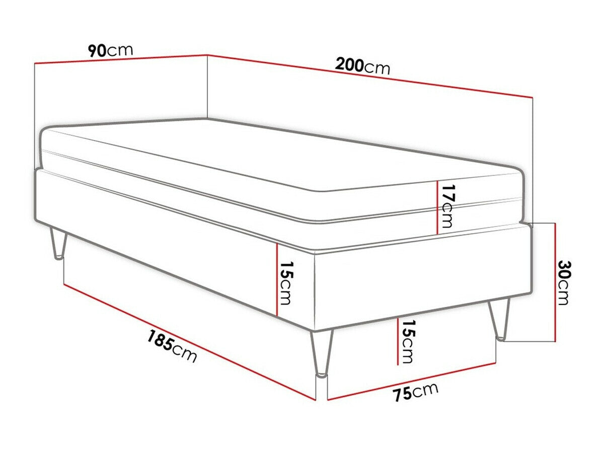 Kontinentális ágy LUX-BAZA ZŁOTA (Estelle-Baza Złota I), Szín: Manila 16, Alvó felület mérete: 90 x 200 cm