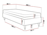 Kontinentális ágy LUX-BAZA ZŁOTA (Estelle-Baza Złota I), Szín: Manila 35, Alvó felület mérete: 80 x 200 cm