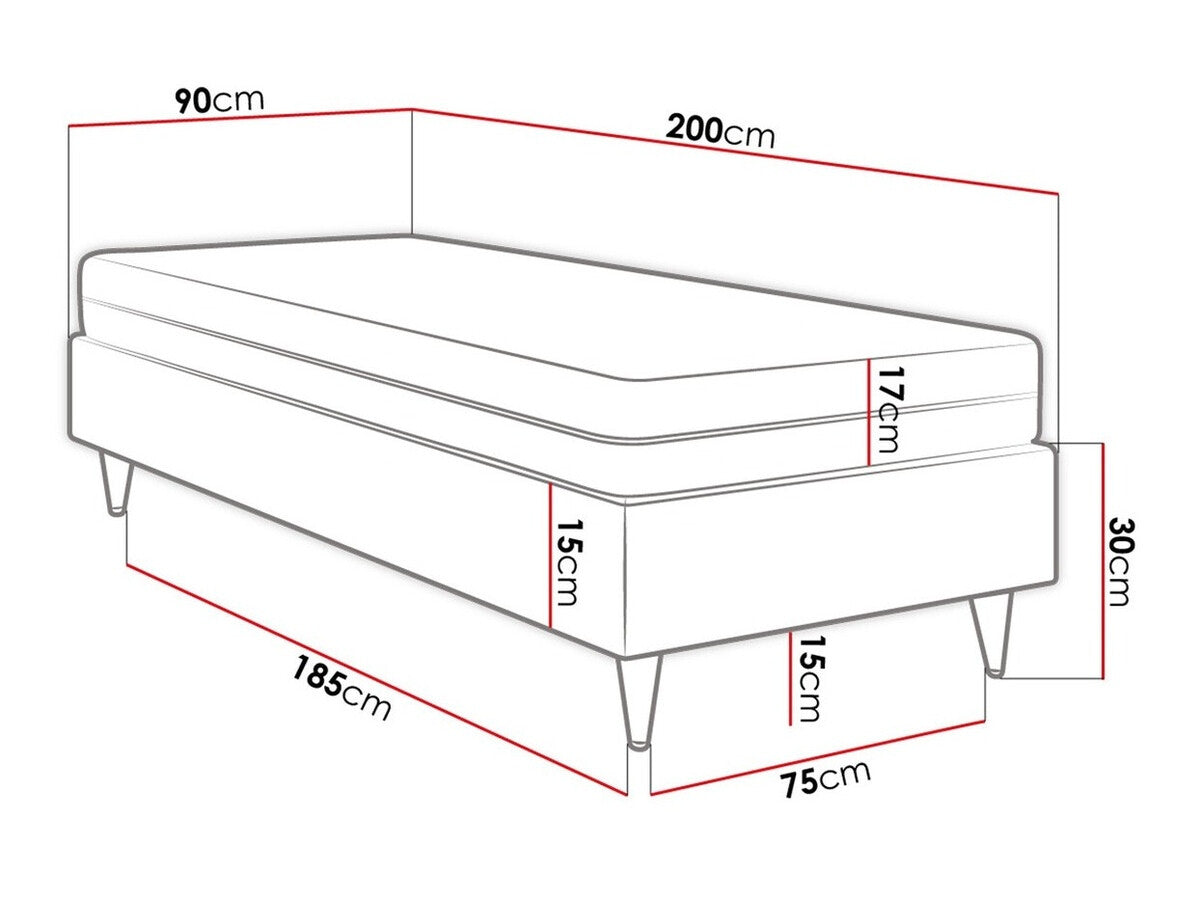 Kontinentális ágy LUX-BAZA ZŁOTA (Estelle-Baza Złota I), Szín: Manila 35, Alvó felület mérete: 90 x 200 cm