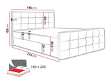 Kontinentális ágy Milanem 2 (Peregryn 2), Alvó felület mérete: 140 x 200 cm, Szín: Rico 03