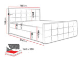 Kontinentális ágy Milanem 2 (Peregryn 2), Alvó felület mérete: 160 x 200 cm, Szín: Rico 03