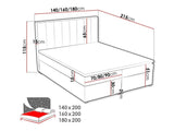 Kontinentális ágy IDEAL BOX (Sonden Box), Szín: Magic bársony 2213, Alvó felület mérete: 160 x 200 cm