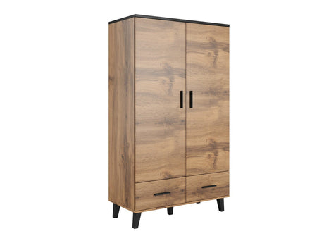 Gardróbszekrény LOTTA 2D2S (Sanna 2D2S), Szín: Wotan tölgy + Fekete