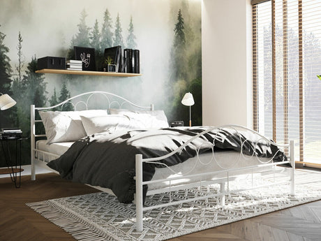 Ágy NOREMI, Szín: Fehér, Alvó felület mérete: 140 x 200 cm