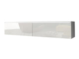 TV-állvány Lowboard D140 (Dlone 140), Led világítás: Igen, Szín: Fehér + Fényes fehér