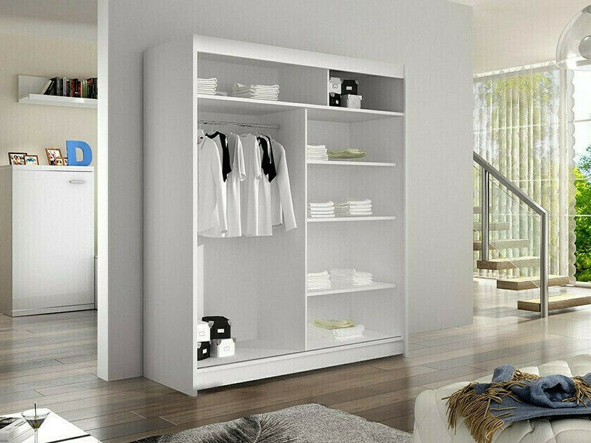 Gardróbszekrény Caminem I (Belgia I), Szín: Fehér + Artisan tölgy, Led világítás: Nem