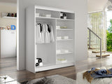 Gardróbszekrény Caminem III (Belgia III), Szín: Fehér + Artisan tölgy, Led világítás: Nem