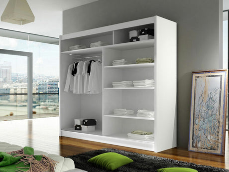 Gardróbszekrény Talin IV (Bárasztalr IV), Szín: Fehér + Artisan tölgy, Led világítás: Igen