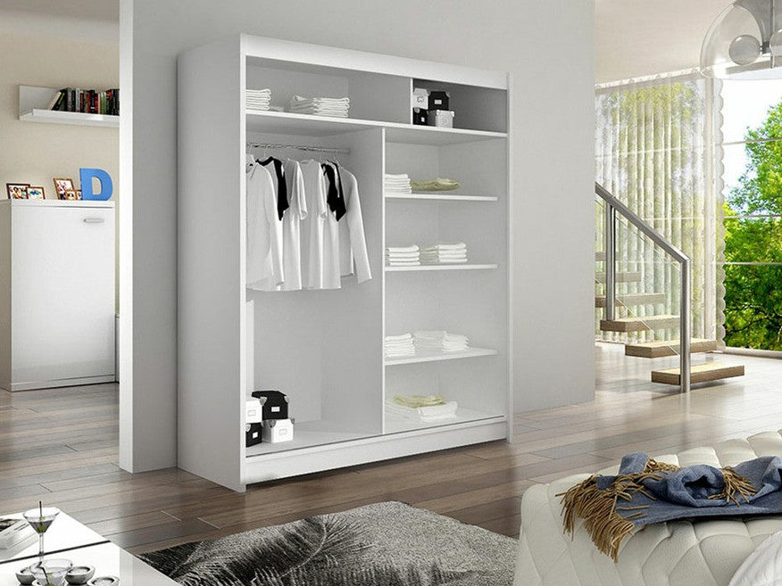 Gardróbszekrény Linem II (Parys II), Szín: Fekete + Artisan tölgy, Led világítás: Nem