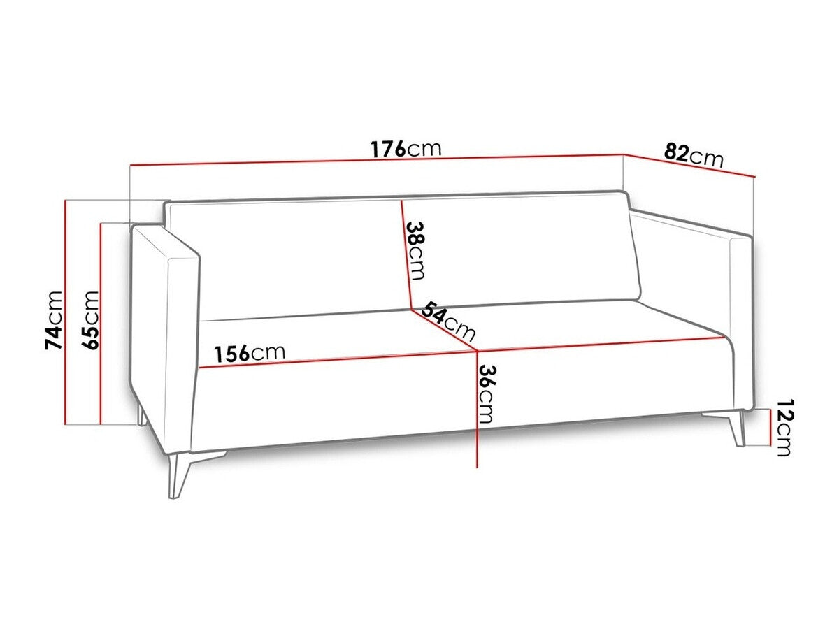Kanapé SZAFIR 3 (Denim 3), Szín: Solo 251, Lábak színe: Tölgy