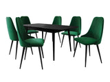Étkezőgarnitúra Zestaw 02 6xS91 + INES 140x80, Szék színe: Fekete + Magic Velvet 2225, Szín: Fekete