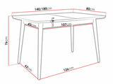 Étkezőgarnitúra Zestaw 02 6xS91 + INES 140x80, Szék színe: Fekete + Magic Velvet 2250, Szín: Fekete