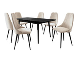 Étkezőgarnitúra Zestaw 02 6xS91 + INES 140x80, Szék színe: Fekete + Magic Velvet 2250, Szín: Fekete