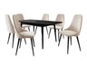 Étkezőgarnitúra Zestaw 02 6xS91 + INES 140x80, Szék színe: Fekete + Magic Velvet 2250, Szín: Fekete