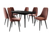 Étkezőgarnitúra Zestaw 02 6xS91 + INES 140x80, Szék színe: Fekete + Magic Velvet 2258, Szín: Fekete