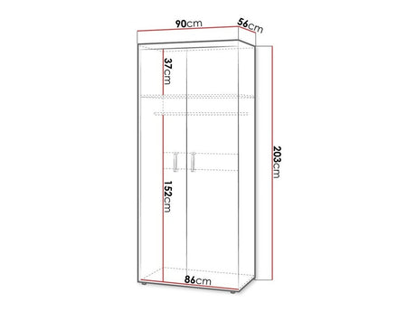 Gardróbszekrény Samba 1 (Brode BD01), Szín: Szilva + Grafit