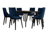 Étkezőgarnitúra Zestaw 07 6xS97 SKANDI 140x80, Szék színe: Fekete + Magic Velvet 2216, Asztal színe: Fekete