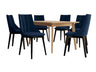Étkezőgarnitúra Zestaw 07 6xS97 SKANDI 140x80, Szék színe: Fekete + Magic Velvet 2216, Asztal színe: Barna