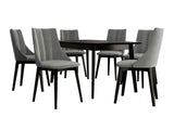 Étkezőgarnitúra Zestaw 07 6xS97 SKANDI 140x80, Szék színe: Fekete + Magic Velvet 2217, Asztal színe: Fekete