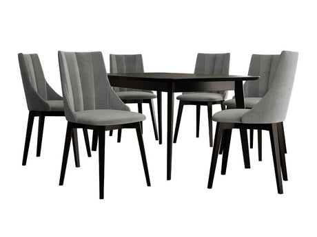 Étkezőgarnitúra Zestaw 07 6xS97 SKANDI 140x80, Szék színe: Fekete + Magic Velvet 2217, Asztal színe: Fekete