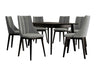 Étkezőgarnitúra Zestaw 07 6xS97 SKANDI 140x80, Szék színe: Fekete + Magic Velvet 2217, Asztal színe: Fekete
