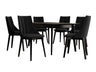 Étkezőgarnitúra Zestaw 07 6xS97 SKANDI 140x80, Szék színe: Fekete + Magic Velvet 2219, Asztal színe: Fekete