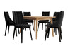 Étkezőgarnitúra Zestaw 07 6xS97 SKANDI 140x80, Szék színe: Fekete + Magic Velvet 2219, Asztal színe: Barna