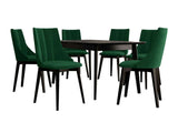 Étkezőgarnitúra Zestaw 07 6xS97 SKANDI 140x80, Szék színe: Fekete + Magic Velvet 2225, Asztal színe: Fekete