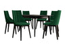 Étkezőgarnitúra Zestaw 07 6xS97 SKANDI 140x80, Szék színe: Fekete + Magic Velvet 2225, Asztal színe: Fekete