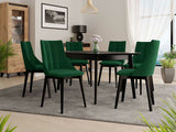 Étkezőgarnitúra Zestaw 07 6xS97 SKANDI 140x80, Szék színe: Fekete + Magic Velvet 2225, Asztal színe: Fekete