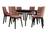 Étkezőgarnitúra Zestaw 07 6xS97 SKANDI 140x80, Szék színe: Fekete + Magic Velvet 2258, Asztal színe: Fekete