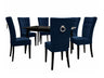 Étkezőgarnitúra Zestaw 09 6xS67 SKANDI 140x80, Szék színe: Fekete + Magic Velvet 2216, Asztal színe: Fekete, Színes dekorációk: Ezüst