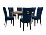 Étkezőgarnitúra Zestaw 09 6xS67 SKANDI 140x80, Szék színe: Fekete + Magic Velvet 2216, Asztal színe: Barna, Színes dekorációk: Ezüst