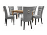 Étkezőgarnitúra Zestaw 09 6xS67 SKANDI 140x80, Szék színe: Fekete + Magic Velvet 2217, Asztal színe: Barna, Színes dekorációk: Ezüst